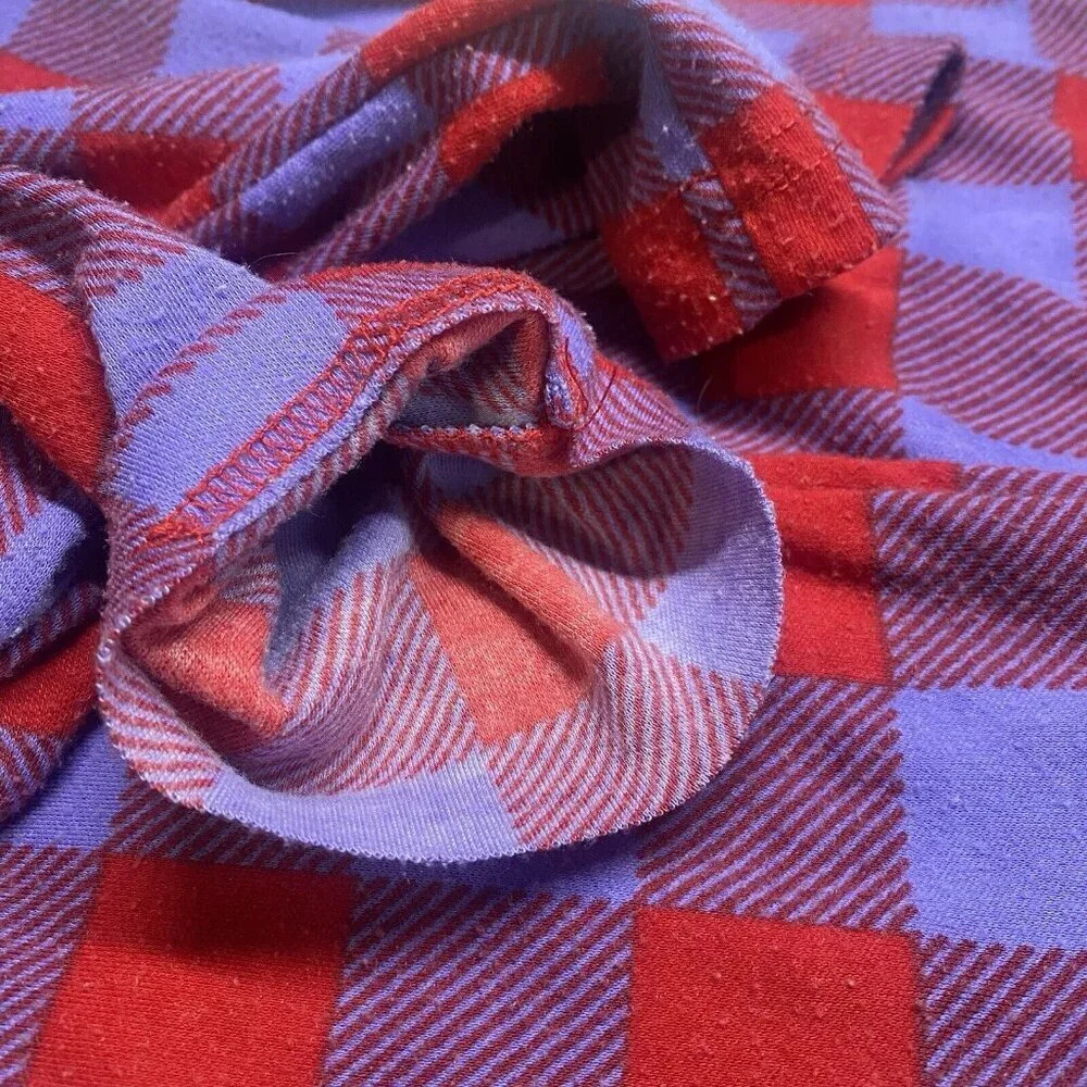 HANNA ANDERSON Girls Flannel Nightgown Size 130/8 Checker Purple Red 92-20‎